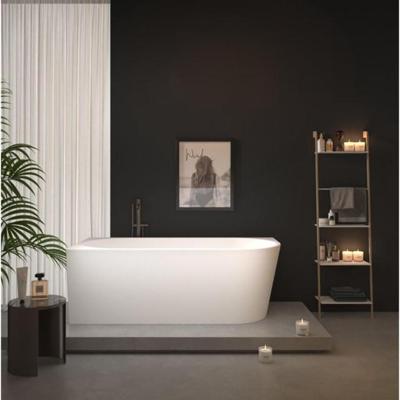 ZEZA Grand half vrijstaand hoekbad - links - 180x80x58cm - met afvoer - acryl - glans wit 6103-1 L