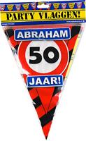 Vlaggenlijn slinger 50 jaar Abraham party - thumbnail