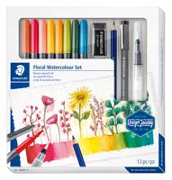 Staedtler Floral Watercolour Set, set van 12 stuks - thumbnail