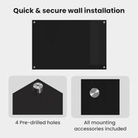 VidaXL Keuken achterwand zwart 90 x 60 cm gehard glas - thumbnail
