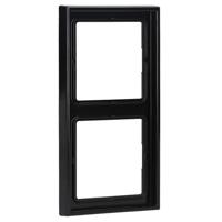 Jung afdekraam 2-voudig zwart glanzend LS 982 SW strak vierkant jaren 60 look - thumbnail