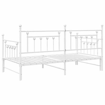 Bedframe voor een daybed met hoofdeinde Wit 100 x 190 cm Staal