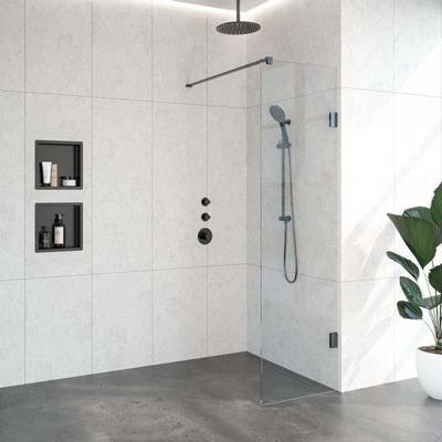 Brauer Void - Inloopdouche - Helder Glas - 60 x 200 cm - incl. Glascoating - PVD Gunmetal Geborsteld