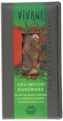 Melk chocolade met hele hazelnoten - 100 gram