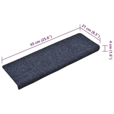 VidaXL Trapmatten zelfklevend 15 stuks 65x21x4 cm blauw rechthoekige rand
