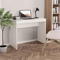 VidaXL Bureau 90x40x72 cm bewerkt hout wit - thumbnail
