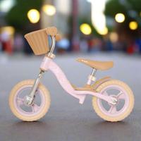 EVO loopfiets met mand - 10 inch - roze - thumbnail