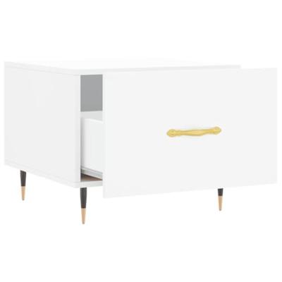 Salontafels 2 st 50x50x40 cm bewerkt hout wit