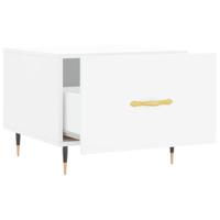 Salontafel 50x50x40 cm bewerkt hout wit - thumbnail