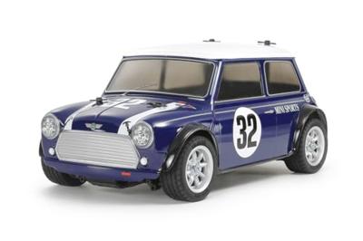 Tamiya 1:10 RC auto Elektro Straatmodel RC Mini Cooper Racing MB-01 Blauw Voorwielaandrijving Bouwpakket 2,4 GHz