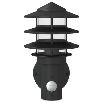 VidaXL Buitenwandlamp met sensor roestvrij staal zwart VidaXL Buitenwandlamp met sensor roestvrij staal zwart