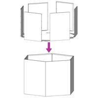 Plantenbak zeshoek 104x90x45 cm staal zwart - thumbnail