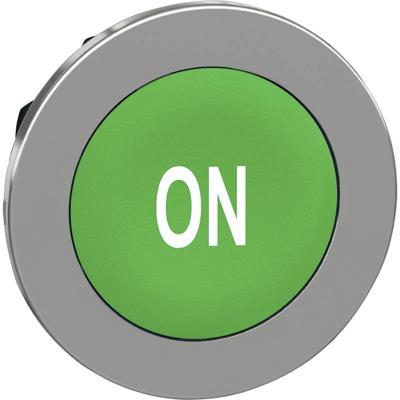 Schneider Electric ZB4FA341 ZB4FA341 Plat, Terugstelbaar (Ø) 30.5 mm ON Chroom, Groen 1 stuk(s)