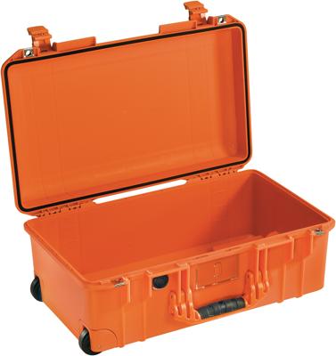 PELI 1535 Air Extreem lichte transporttrolley voor camera-apparatuur, water- en stofdicht, 27 liter volume, zonder schuimrubberen inzetstuk, kleur: oranje