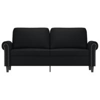 Tweezitsbank 140 cm kunstleer zwart - thumbnail