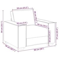 Bankstel met kussen 3 pcs Grijs 220 x 78 x 84 cm Stof - thumbnail