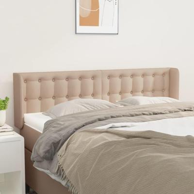 Hoofdbord met randen 147x16x78/88 cm kunstleer cappuccinokleur