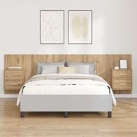 Hoofdbord Met Kast met lade 3 pcs Artisan Eiken Bewerkt hout - thumbnail