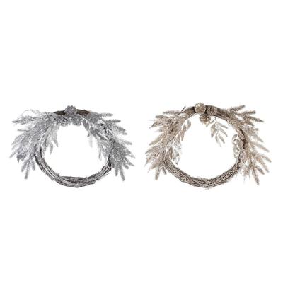 Kerstkroon DKD Home Decor Metaal Polyester (50 x 6 x 40 cm) (2 Stuks) Kerstkroon DKD Home Decor Metaal Polyester (50 x 6 x 40 cm) (2 Stuks)