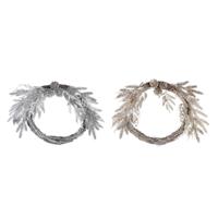 Kerstkroon DKD Home Decor Metaal Polyester (50 x 6 x 40 cm) (2 Stuks) - thumbnail