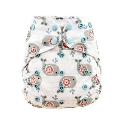 Blümchen Alles-in-Twee luier - ECO Shell Cozy Whale - OneSize (4-15 kilo) - Drukknoopjes Blümchen Alles-in-Twee luier - ECO Shell Cozy Whale - OneSize (4-15 kilo) - Drukknoopjes