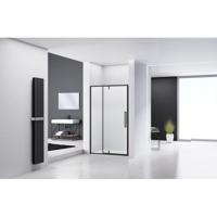 Van Rijn Products ST04 Nisdeur - 120x200cm - helder glas - dikte 6mm - zwart ST04300120KP - thumbnail