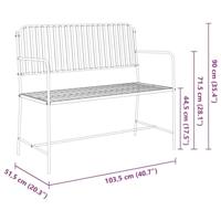 Tuinbank Wit 104 x 54 x 93cm Staal - thumbnail
