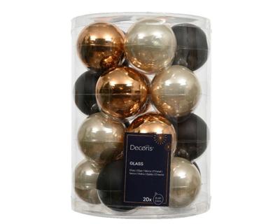 Kerstballen glas d6 cm zwart 20 st Decoris - Decoris