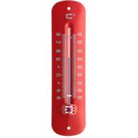 Metalen thermometer 19 cm rood voor gebruik binnen en buiten - thumbnail