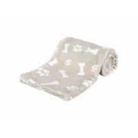 Trixie hondendeken kenny fleece bot / pootjes beige - thumbnail