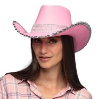Hoed girls party pink cowboy hoed - thumbnail