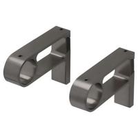 Wandsteun gordijnroede Hooked - gun metal - Ø28mm - S/2 (2016383) - thumbnail