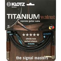 Klotz TIW0300PR Titanium walnut gitaarkabel 2p 6.35mm verguld haaks-recht 3m - thumbnail