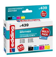 Edding Inktcartridge vervangt Brother LC1240 BKCMY Compatibel Combipack Kleur EDD-439 18-439 - thumbnail