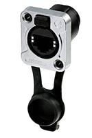 Rean AV RJ45-doorvoer-inbouwbus, IP65, zwart verchroomde D-behuizing RRE8F-Z-001-1 Bus, recht 1 stuk(s) - thumbnail