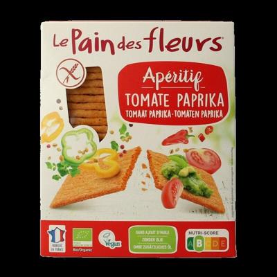 Pain Des Fleurs Aperitif crackers tomaat/paprika bio 150 Gram