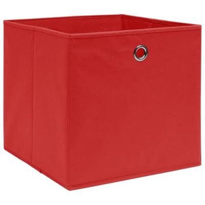 VidaXL Opbergboxen 4 st 32x32x32 cm stof rood VidaXL Opbergboxen 4 st 32x32x32 cm stof rood