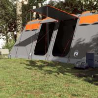 Tunneltent 10-persoons waterdicht grijs en oranje - thumbnail