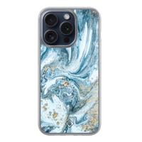 iPhone 15 Pro hybride hoesje - Marble sea - thumbnail