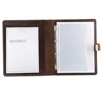 Geen Merk JU-31515 Documentenmap Alassio A4. 4 Ringsmechaniek Leer Bruin 36x28x4,5cm Met Slot - thumbnail