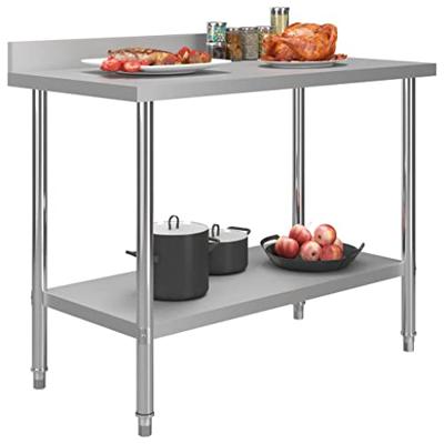 VidaXL Keukenwerktafel met spatscherm 120x60x93 cm roestvrij staal VidaXL Keukenwerktafel met spatscherm 120x60x93 cm roestvrij staal