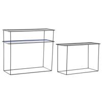 Wandtafel DKD Home Decor Zwart Blauw Metaal Modern (70 x 27 x 45 cm) (2 Stuks) - thumbnail