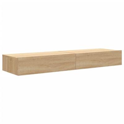 Tv-meubelen 2 st met LED-verlichting 60x35x15,5 cm sonoma eiken