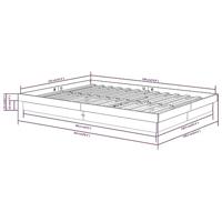 Bedframe massief hout 135x190 cm 4FT6 Double - thumbnail