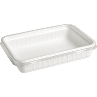 Bak | PS | 500ml | incl. Deksel | kilobak | 183x134x35mm | wit/transparant | 150 stuks - thumbnail