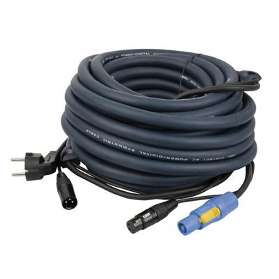 DAP Schuko en XLR male naar Powercon en XLR female kabel 20m