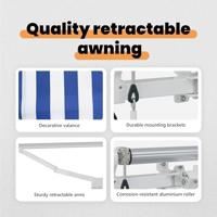 VidaXL Inklapbaar zonnescherm blauw 300 x 200 cm stof - thumbnail