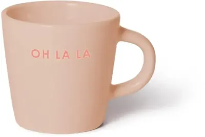 Vondels espressokop keramiek oh la la 5.5x7.5cm beige