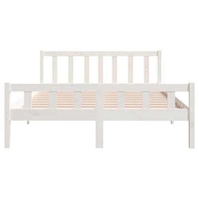 Bedframe massief hout wit 150x200 cm Bedframe massief hout wit 150x200 cm