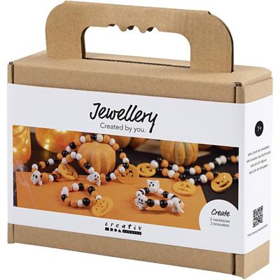 Creativ Company Mini hobbyset sieraden, halsketting en armband, halloween kleuren, 1 doos